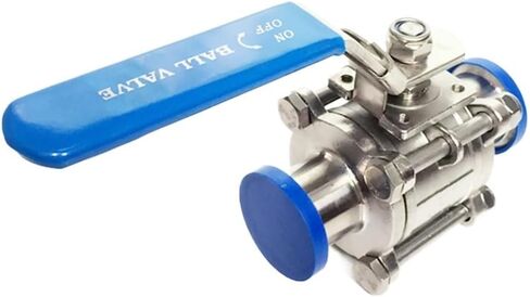 1pc Fit Pipe Tri Clamp Full Port 3-PC Ball Valve SUS304 Stainless Steel Homebrew Beer(DN80 - K91mm) in Kuwait