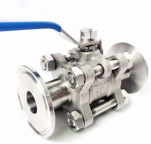 1pc Fit Pipe Tri Clamp Full Port 3-PC Ball Valve SUS304 Stainless Steel Homebrew Beer(DN80 - K91mm) in Kuwait