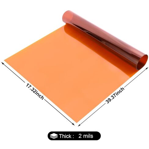 Polyimide Film, No Adhesive, High Temp Resistant, 39.3x17.3 Inch, 2/4/7.9 Mil, for Electronic Insulating and 3D Printing (39.37" x17.32x2 mils) in Kuwait