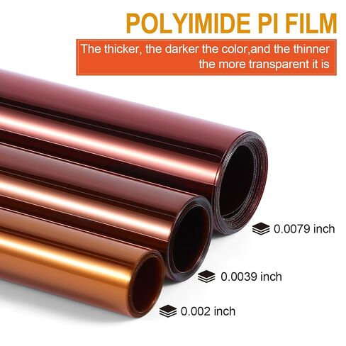 Polyimide Film, No Adhesive, High Temp Resistant, 39.3x17.3 Inch, 2/4/7.9 Mil, for Electronic Insulating and 3D Printing (39.37" x17.32x2 mils) in Kuwait