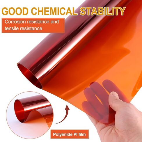 Polyimide Film, No Adhesive, High Temp Resistant, 39.3x17.3 Inch, 2/4/7.9 Mil, for Electronic Insulating and 3D Printing (39.37" x17.32x2 mils) in Kuwait