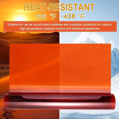 Polyimide Film, No Adhesive, High Temp Resistant, 39.3x17.3 Inch, 2/4/7.9 Mil, for Electronic Insulating and 3D Printing (39.37" x17.32x2 mils) in Kuwait