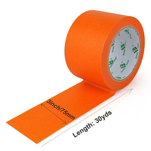 BOMEI PACK Wide Orange Painters Tape 3 Inches x 30 Yards, 3D Tape, 3D Printing Tape for Laser Cutting, 21-Day Clean Removal Wide Masking Tape in Kuwait