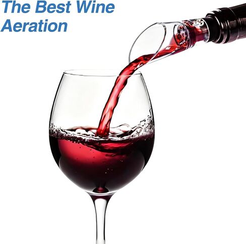 2PCS Wine Aerator Pourer,Wine Air Aerator 2-in-1 Aerating Spout and Decanter Wine Pourer for BBQ,Camping,Party,Restaurant in Kuwait