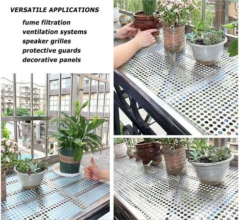 304 Stainless Steel Perforated Sheet, 40x9.8 Inch | 0.23 Inch Hole, 0.03 Inch Thickness, Ventilation & Decoration, Equipment Protection in Saudi Arabia
