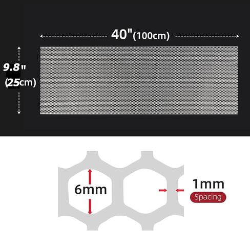 304 Stainless Steel Perforated Sheet, 40x9.8 Inch | 0.23 Inch Hole, 0.03 Inch Thickness, Ventilation & Decoration, Equipment Protection in Saudi Arabia