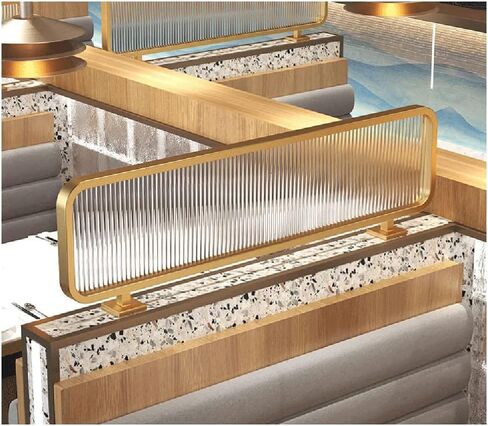 Privacy Screen Panel，Desk Divider ， Translucent Partition for Open Spaces ，Stainless Steel for Restaurants, Hotels, and Bars in Saudi Arabia