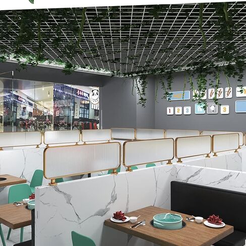 Privacy Screen Panel，Desk Divider ， Translucent Partition for Open Spaces ，Stainless Steel for Restaurants, Hotels, and Bars in Saudi Arabia