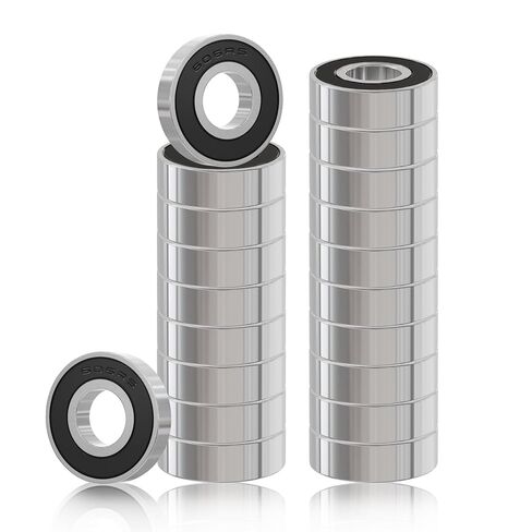 20Pcs 606RS Deep Groove Ball Bearing 6x17x6mm | Double Rubber Seal, Miniature Size, Industrial Grade, Smooth Rotation, Pre-Lubricated in Kuwait
