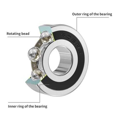 20Pcs 606RS Deep Groove Ball Bearing 6x17x6mm | Double Rubber Seal, Miniature Size, Industrial Grade, Smooth Rotation, Pre-Lubricated in Kuwait
