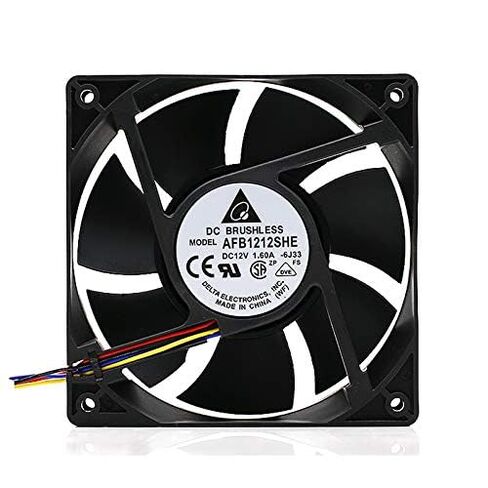 AFB1212SHE مروحة تبريد 120x120x38 مم، 151.85 CFM، 58 ديسيبل، 3700 دورة في الدقيقة، 1.06AMP، PWM 4-pin مروحة تبريد عالية الحجم AFB1212SHE in Kuwait