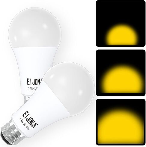 3 مصابيح LED 30 70 100 واط مكافئة بيضاء ناعمة 3000 كيلو 2 حزمة، مصابيح كهربائية ثلاثية الاتجاهات A19 E26 قاعدة، 3 مصابيح كهربائية، E26 قاعدة LED لمبة إضاءة لغرفة القراءة وغرفة النوم وغرفة المعيشة in Kuwait