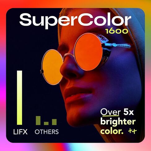 لمبة الإضاءة الذكية LIFX PAR38 E26 (عبوة واحدة)، تغيير لون RGB + أبيض دافئ 1600 لومن 150 وات LED قابل للضبط، 90+ CRI، متوافق مع المادة، Apple HomeKit، Alexa & Google Home Dimmable in Kuwait