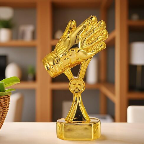 Soccer Golden Gloves Award Cup, 7.87In Football Goalkeeper Trophy with Base, for Football Matches,Events, Celebration, and Fan Gifts Resin Soccer Award Cup | Polished electroplate shine, intricate sculpted details, sturdy build – ideal for honoring crucia in Kuwait