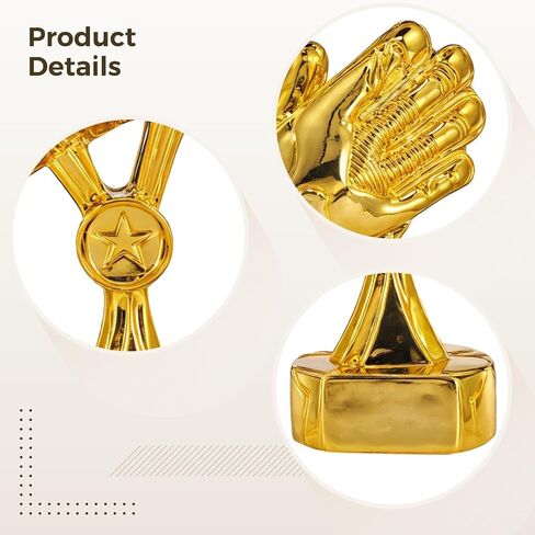 Soccer Golden Gloves Award Cup, 7.87In Football Goalkeeper Trophy with Base, for Football Matches,Events, Celebration, and Fan Gifts Resin Soccer Award Cup | Polished electroplate shine, intricate sculpted details, sturdy build – ideal for honoring crucia in Kuwait