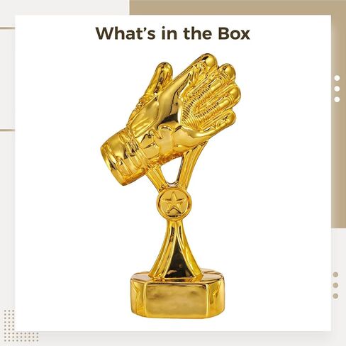 Soccer Golden Gloves Award Cup, 7.87In Football Goalkeeper Trophy with Base, for Football Matches,Events, Celebration, and Fan Gifts Resin Soccer Award Cup | Polished electroplate shine, intricate sculpted details, sturdy build – ideal for honoring crucia in Kuwait