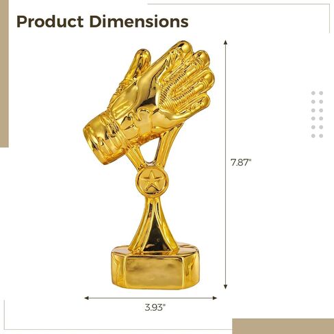 Soccer Golden Gloves Award Cup, 7.87In Football Goalkeeper Trophy with Base, for Football Matches,Events, Celebration, and Fan Gifts Resin Soccer Award Cup | Polished electroplate shine, intricate sculpted details, sturdy build – ideal for honoring crucia in Kuwait
