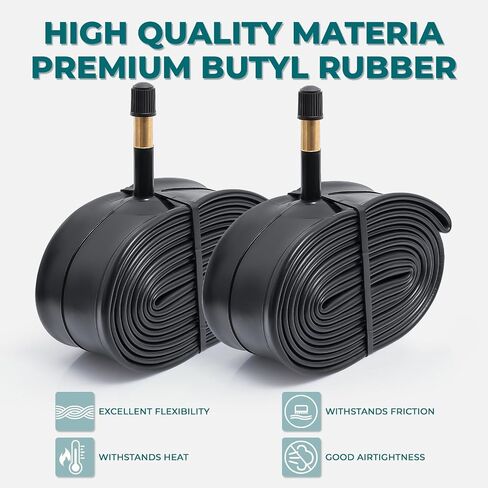 قطعتان، أنابيب دراجة ممتازة 27.5x1.75/1.95/2.0/2.10/2.125، متوافقة مع إطار دراجة 27.5x1.75 إلى 2.125 مع صمام شريدر 48 مم، مطاط البوتيل، تستخدم للجبال، الطراد، دراجات الطرق in Kuwait