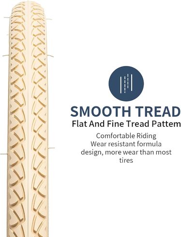 YUNSCM 2-PCS 26" Cream Bike Tires 26x1.50/36-559 and 26" Heavy Duty Bike Tubes Schrader Valve Compatible with Road Bike 26 x 1.50 Bike Bicycle Tires and Tubes (Y-1058) in Kuwait