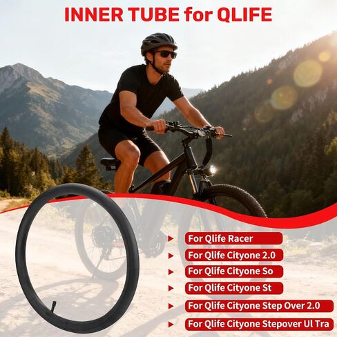 JERBOR Upgraded Inner Tube for Qlife Racer/Cityone 2.0/SO/ST/Cityone Step Over 2.0/Cityone Stepover Ul Tra E-Bike, Thickened Puncture Resistant Front/Rear Inner for Qlife Electric Bike Accessories in Kuwait
