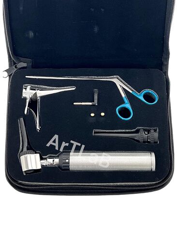 *Incredible* Professional Veterinary Diagnostic Otoscope Set KIT+ 2 Free LED Bulb+ Micro Alligator FORCEP +Free Carrying CASE (CYNAMED Brand) in Kuwait