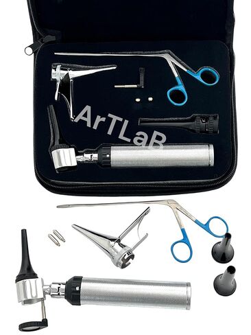 *Incredible* Professional Veterinary Diagnostic Otoscope Set KIT+ 2 Free LED Bulb+ Micro Alligator FORCEP +Free Carrying CASE (CYNAMED Brand) in Kuwait