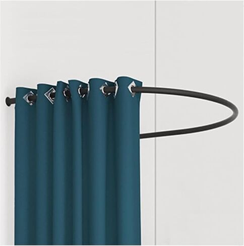 U-Shaped Curtain Rod for Retail Fitting Rooms Privacy Partitions for Clothing Stores & Offices L-Shape Design White 100x100cm - Ideal for Boutiques & Changing Areas in Kuwait