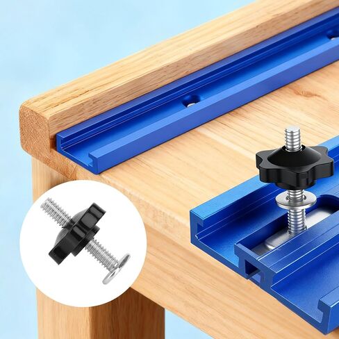 10 Set 1/4-20 T-Track Knob Kit, Include Plastic Star Knobs Carbon Steel 1-1/2" T-Bolts and Stainless Steel Washers T-Track Accessory Kit for Woodworking Jigs and Fixtures in Kuwait