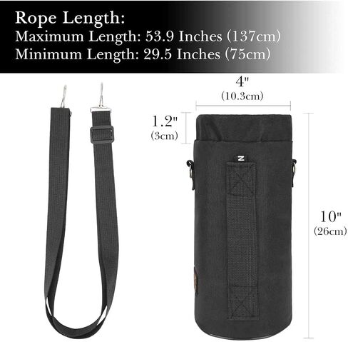 Linkidea Sports Water Bottle Carrier with Strap Compatible with Nalgene Sustain Tritan 48oz, CamelBak Chute Mag 50oz, Thick Waterbottle Cooler Bag Holder Shoulder Strap, Black in Kuwait