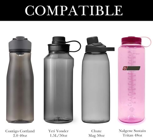 Linkidea Sports Water Bottle Carrier with Strap Compatible with Nalgene Sustain Tritan 48oz, CamelBak Chute Mag 50oz, Thick Waterbottle Cooler Bag Holder Shoulder Strap, Black in Kuwait
