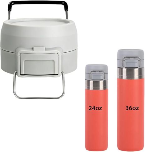 غطاء بديل مانع للتسرب متوافق مع Stanley Quick Flip GO، ملحقات الغطاء العلوي مناسبة لكوب ستانلي 24oz 36oz، غطاء زجاجة مياه بزر واحد متوافق مع Stanley Quick Flip GO in Kuwait