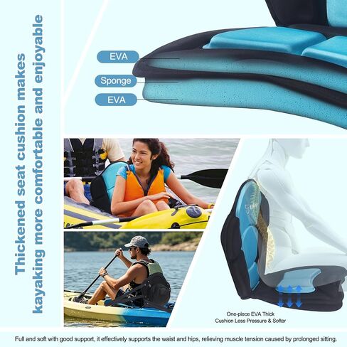 Thickened Kayak Seats - Premium Shockproof Seats with Back Support for Kayaking, Canoeing, Fishing, Paddle Boarding - Comfort, Versatility and Extra Storage (Green, 1 pcs) in Kuwait