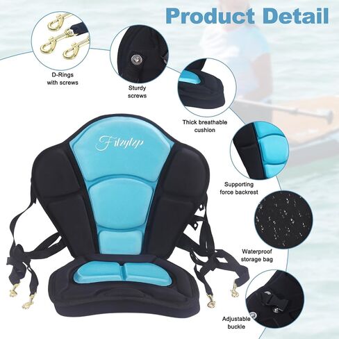 Thickened Kayak Seats - Premium Shockproof Seats with Back Support for Kayaking, Canoeing, Fishing, Paddle Boarding - Comfort, Versatility and Extra Storage (Green, 1 pcs) in Kuwait