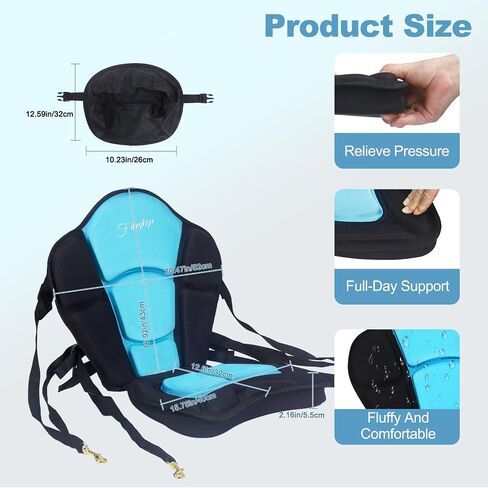 Thickened Kayak Seats - Premium Shockproof Seats with Back Support for Kayaking, Canoeing, Fishing, Paddle Boarding - Comfort, Versatility and Extra Storage (Green, 1 pcs) in Kuwait