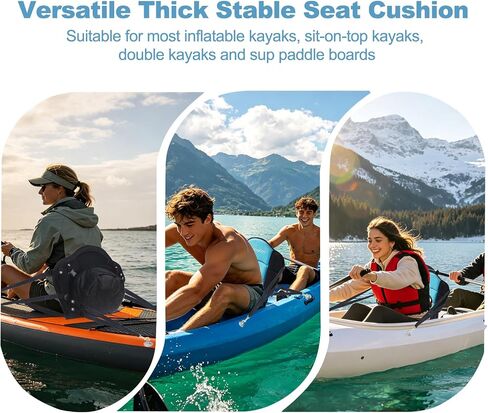 Thickened Kayak Seats - Premium Shockproof Seats with Back Support for Kayaking, Canoeing, Fishing, Paddle Boarding - Comfort, Versatility and Extra Storage (Green, 1 pcs) in Kuwait