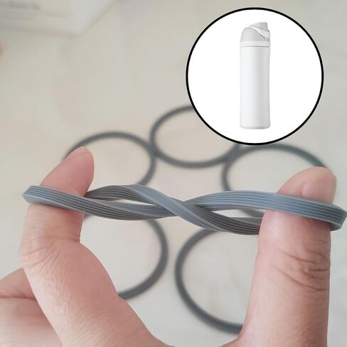 6 Pcs Water Bottle Seal Circle, Mug Lid Gaskets, Silicone O Circle Lid Gaskets Parts, O Ring Seal for Tumbler Cap, Leak Proof Gasket Seals Replacement Parts（Grey） in Kuwait