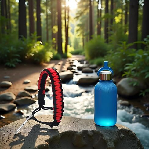 3Pcs Water Bottle Handle Strap for Outdoor Camping Water Bottle Water Bottle Handle Strap Paracord Handle with Safety Paracord Handle Carabiner Water Bottle Holder Lanyard,Water Accessories in Kuwait