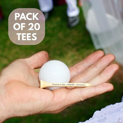 Golf Gifts, 100 PCS Personalized Golf Tees with Custom Text I Wooden Golf Tees I Golf Gifts for Men, 20,40,60,80,100 PCS Available in Kuwait