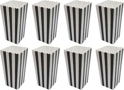 SQXBK 40PCS 115mm Disposable Striped Popcorn Box Birthday Party Snack Packaging Containers for Holding Chips Fries Candies in Kuwait
