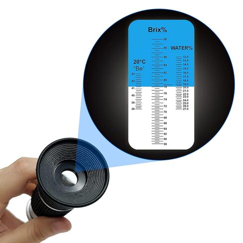 Honey Refractometer 3-in-1 with ATC, Brix & Baume Tester for Honey, Maple Syrup, Jam & Candy Making, High Accuracy Moisture Meter, Ideal Practical Gift for Beekeepers in Kuwait