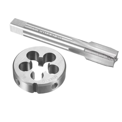 مجموعة أدوات اللولبة واللولبة HSS M27 x 2.0 مم، مجموعة أدوات الخيط ذات خطوة دقيقة مترية M27 x 2، قطعتان من الفولاذ عالي السرعة لليد اليمنى، صنبور وقالب مستدير لخيوط المعادن وإصلاحها in Kuwait