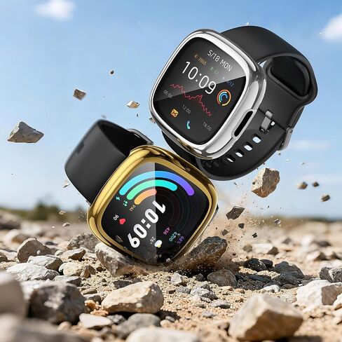 حافظة من 5 قطع من مادة TPU لجهاز Fitbit Sense 2 / Versa 4, 5 شفافة | غطاء واقي شاشة TPU شامل، مضاد للخدش، غطاء حماية نحيف، للرجال والنساء in Kuwait