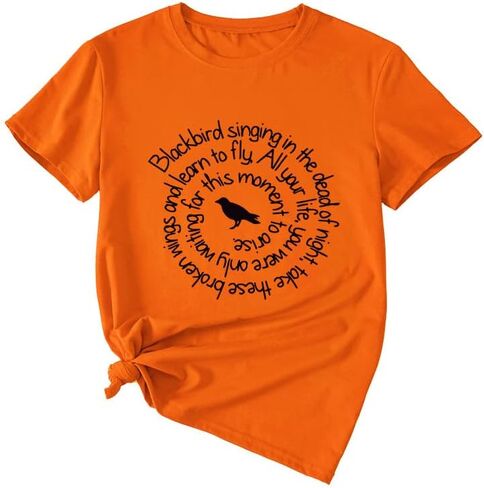 Country Music Shirt Women Blackbird Singing in The Dead of Night Tee Funny Beatles Shirts Vintage Short Sleeve Top in Kuwait