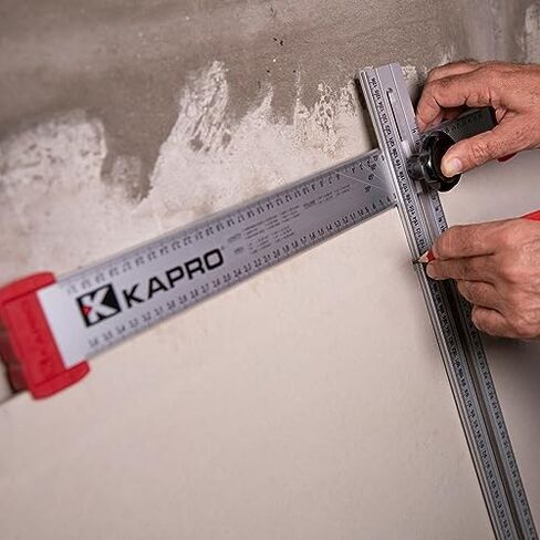 Kapro - تتضمن حزمة T-Square تصميم الحوائط الجافة المصنوعة من الألومنيوم القابل للتعديل ووضع علامات على شكل T ومستوى الجيب العملي - 4 بوصات in Kuwait