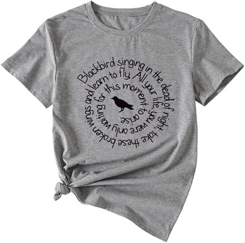Country Music Shirt Women Blackbird Singing in The Dead of Night Tee Funny Beatles Shirts Vintage Short Sleeve Top in Kuwait