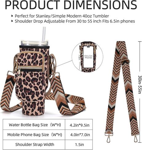 Water Bottle Holder with Strap, Crossbody Sling Bag, Carrier with Phone Pocket for Walking Hiking Camping Fishing in Kuwait