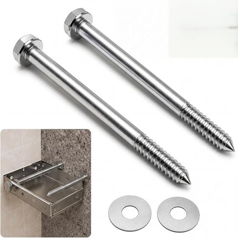 2 Pack Floating Shower Bench Hardware, Hidden Mounting Kit, Heavy Duty Stainless Steel Support Rods, Adjustable 3/4" x 17.5" Concealed Wall Anchors for Tile Bathroom Seat Installation in Kuwait