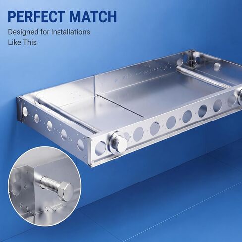 2 Pack Floating Shower Bench Hardware, Hidden Mounting Kit, Heavy Duty Stainless Steel Support Rods, Adjustable 3/4" x 17.5" Concealed Wall Anchors for Tile Bathroom Seat Installation in Kuwait