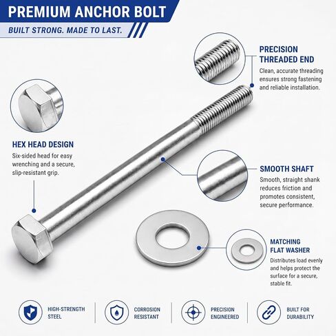 2 Pack Floating Shower Bench Hardware, Hidden Mounting Kit, Heavy Duty Stainless Steel Support Rods, Adjustable 3/4" x 17.5" Concealed Wall Anchors for Tile Bathroom Seat Installation in Kuwait