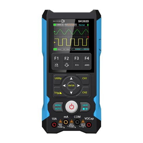 ET202D 3 in 1 Handheld Oscilloscope Multimeter DDS Generator, 2 Channels, 80MHz Bandwidth, 200MSa/s Sampling Rate, 6000 Counts, Voltage, Current, Capacitor, Resistor, Diode Test in Kuwait